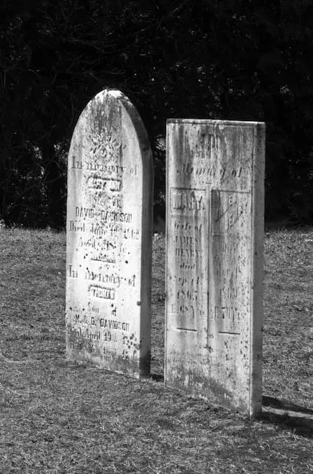 old tombstones in cemetery